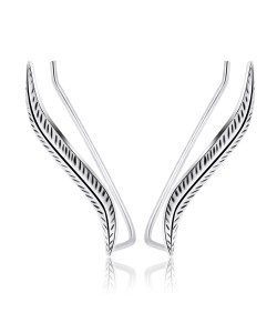 Silver Leaf Shaped Earrings EL-31
